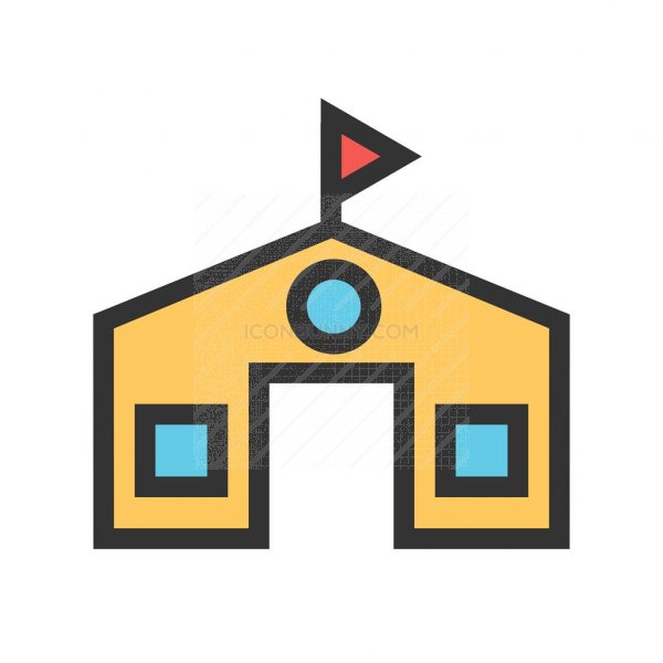 600x600 School Building Line Filled Icon
