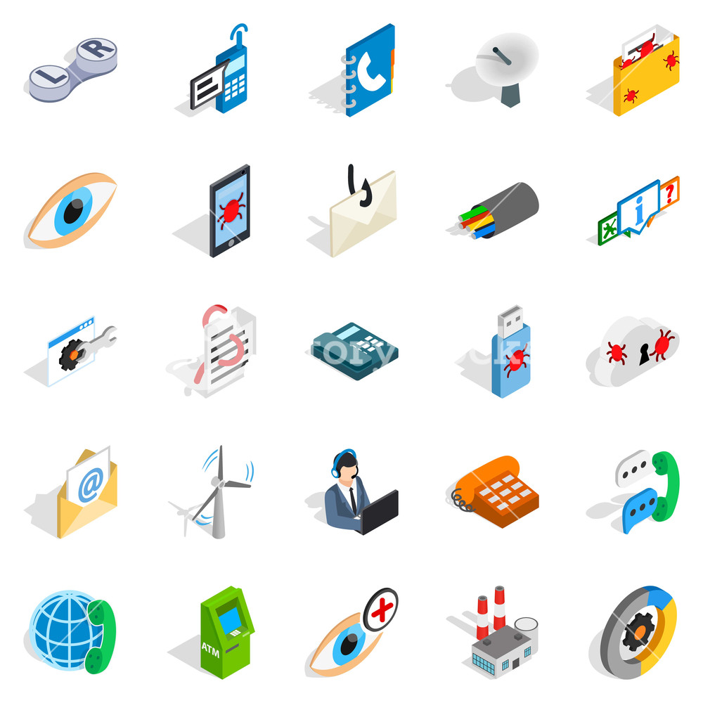 1000x1000 High Tech Icons Set Isometric Set Of High Tech Icons For Web