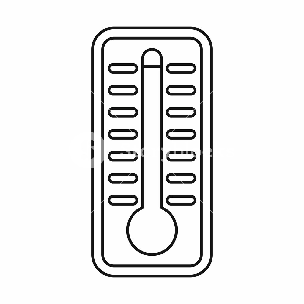 1000x1000 Thermometer Indicates Extremely High Temperature Icon In Outline