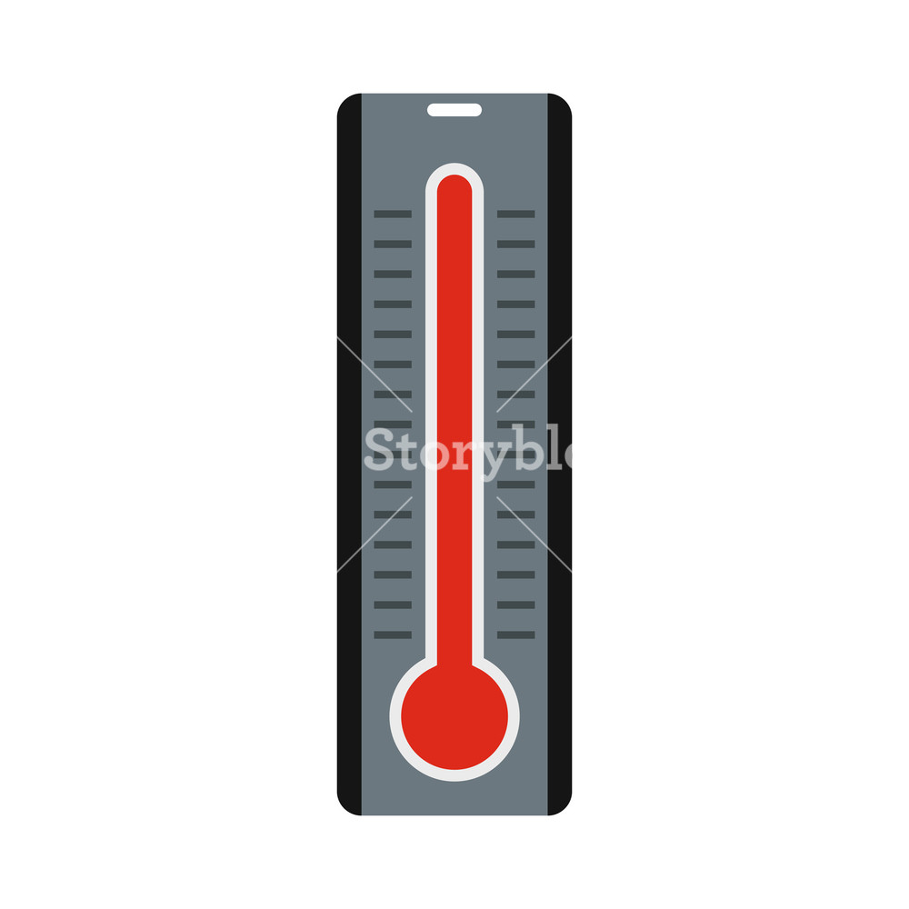1000x1000 Thermometer With High Temperature Icon In Flat Style Isolated