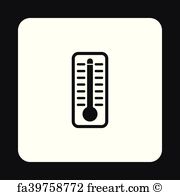 180x195 Free Art Print Of Thermometer Indicates High Temperature Icons Set