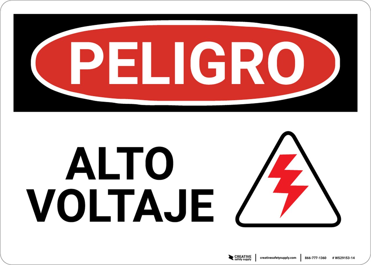 1280x915 Danger Spanish High Voltage Alto Voltaje With Hazard Icon