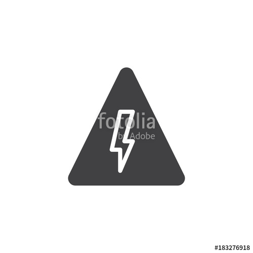 500x500 Danger High Voltage Icon Vector, Filled Flat Sign, Solid Pictogram