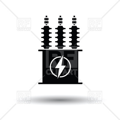 400x400 Electric Transformer Icon With High Voltage Sign Vector Image