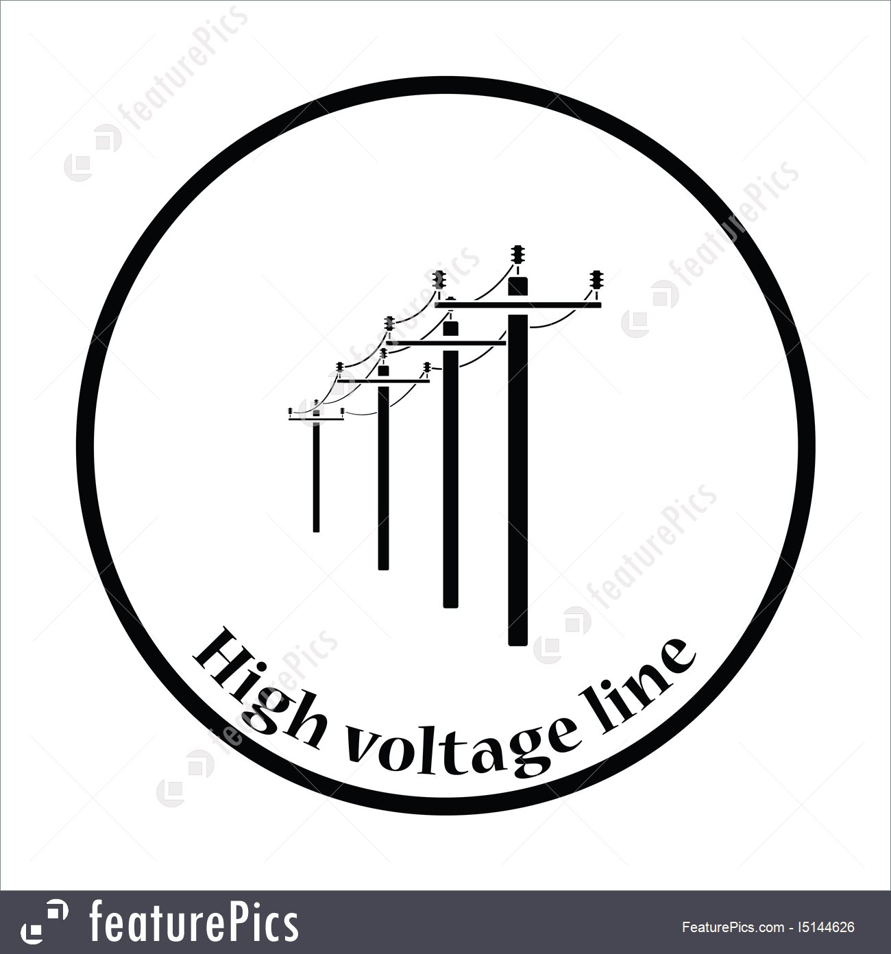 1300x1392 High Voltage Line Icon Illustration