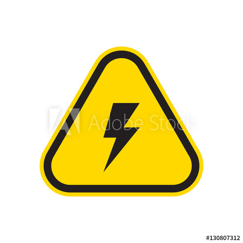 500x500 High Voltage Coution Sign Vector Icon