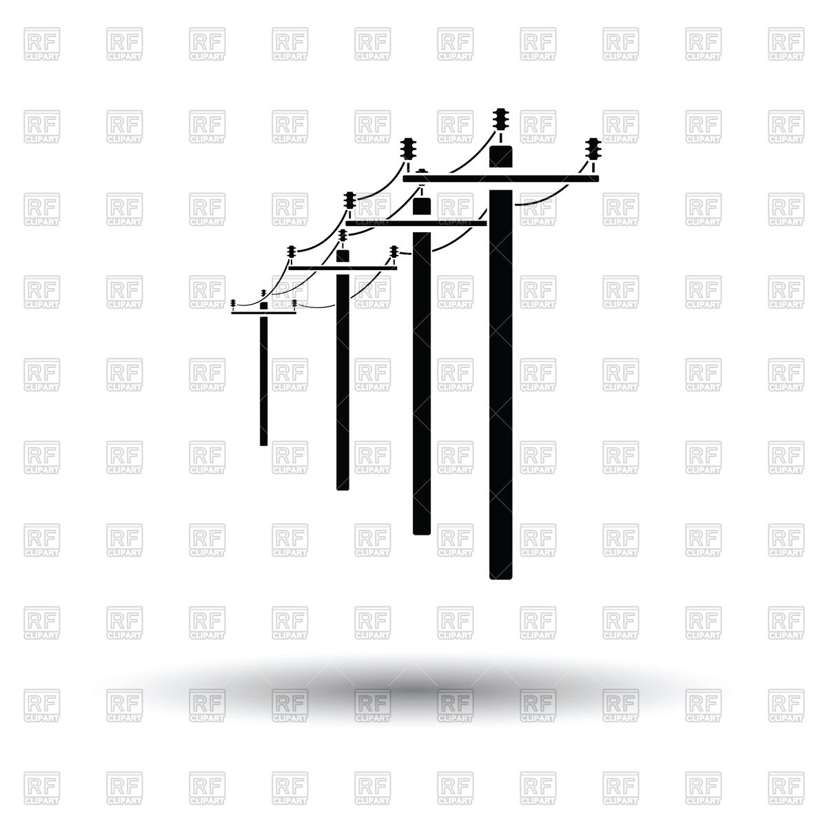 1200x1200 High Voltage Line Icon On White Background Vector Image Of Icons
