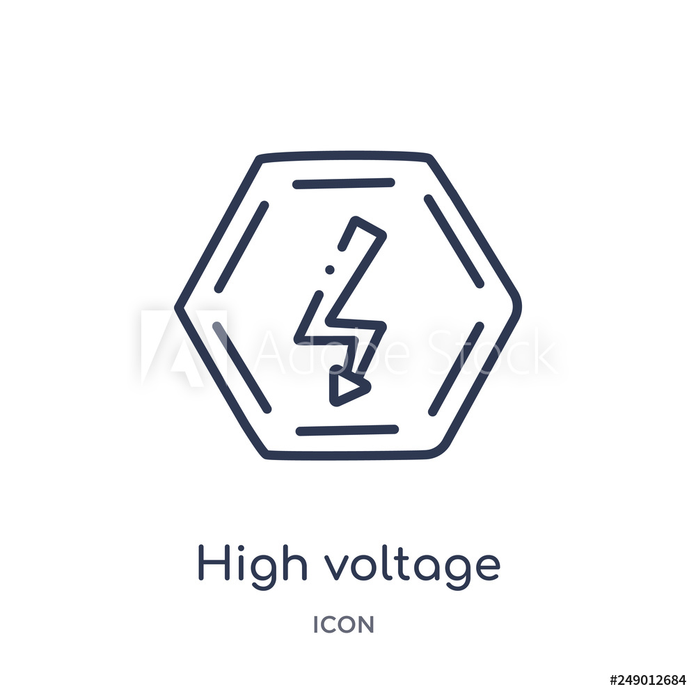 1000x1000 Photo Art Print High Voltage Icon From Signs Outline Collection