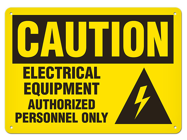 600x449 Caution, Electrical Equipment Authorized Personnel Only Osha