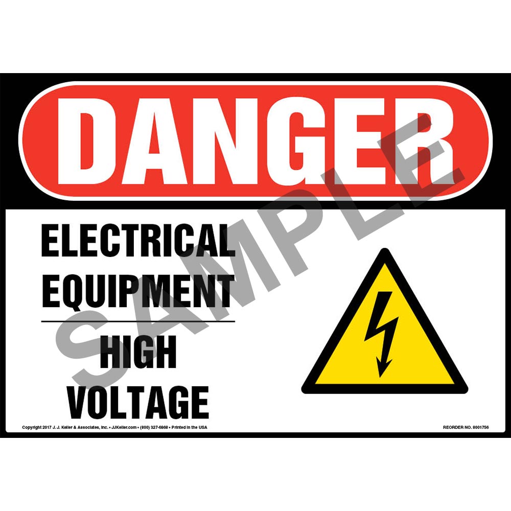 1000x1000 Danger High Voltage Sign With Icon