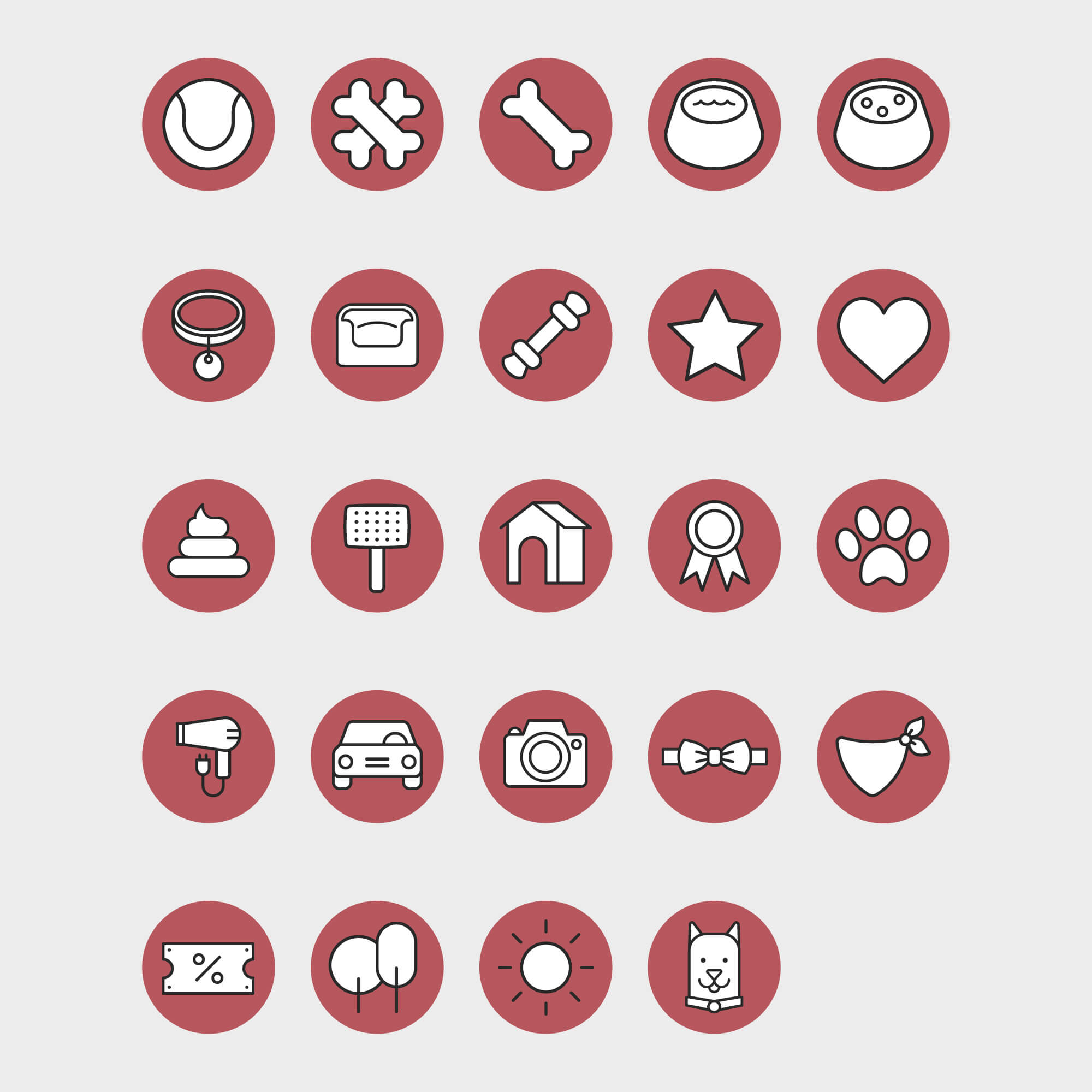 2000x2000 Icon Pack Of Red Dog Icons For Instagram Story Highlights