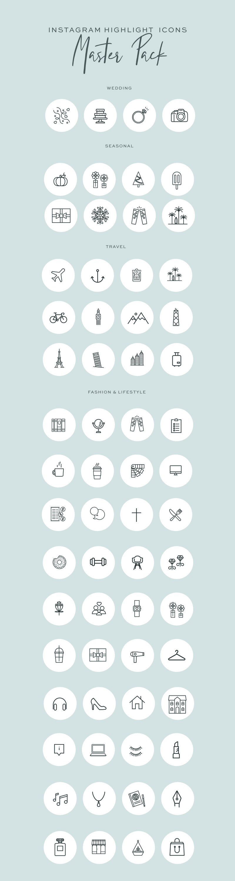 800x3000 Instagram Highlight Icon Templates