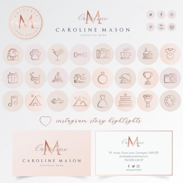 626x626 Instagram Highlight Icon Set Vector Premium Download