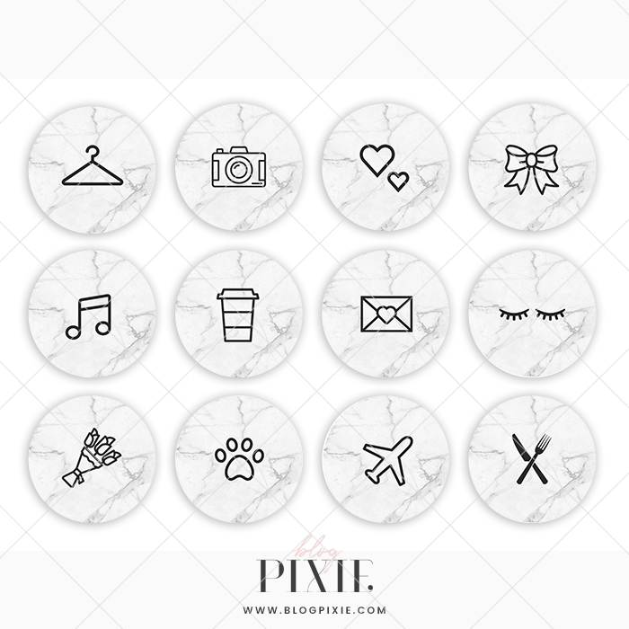 700x700 Marble Instagram Highlight Icons