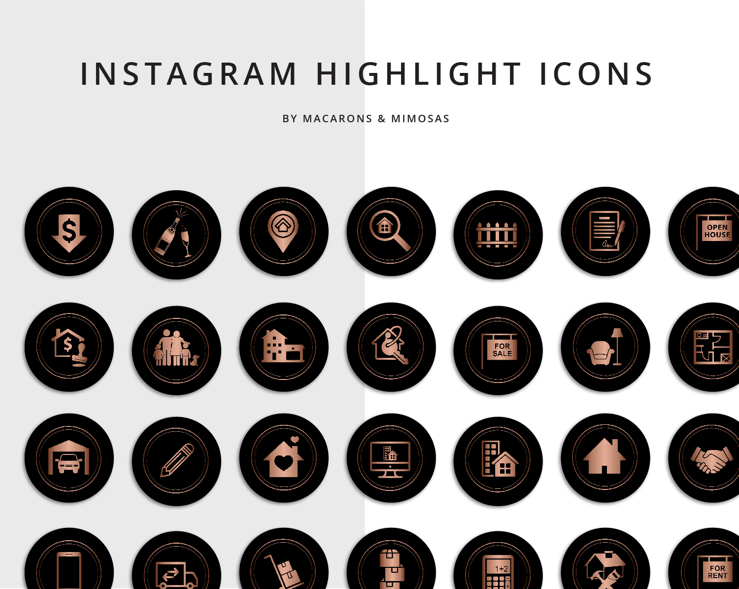 1500x1195 Real Estate Rose Gold Instagram Story Highlights Icons