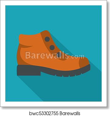 362x382 Hiking Boots Icon Flat, Art Print Barewalls Posters Prints