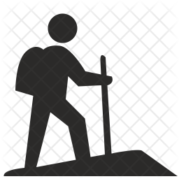 256x256 Hiking Icon Of Glyph Style