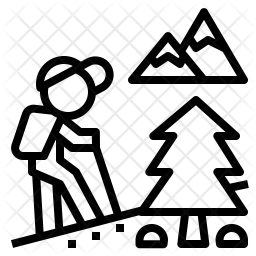 256x256 Hiking Icon Of Line Style