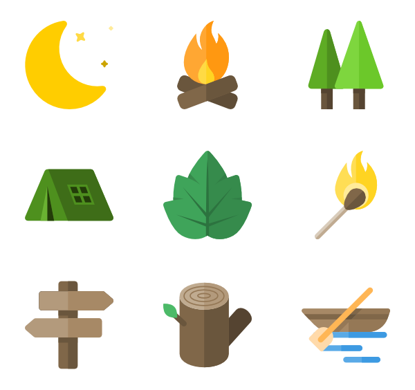 600x564 Trekking Icons