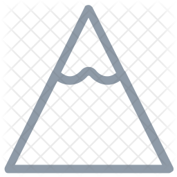 256x256 Snowy Hill Icon Of Colored Outline Style