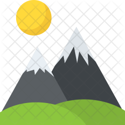 256x256 Hill Icon Of Flat Style