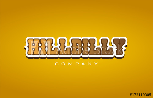 500x321 Hillbilly Hill Billy Western Style Word Text Logo Design Icon
