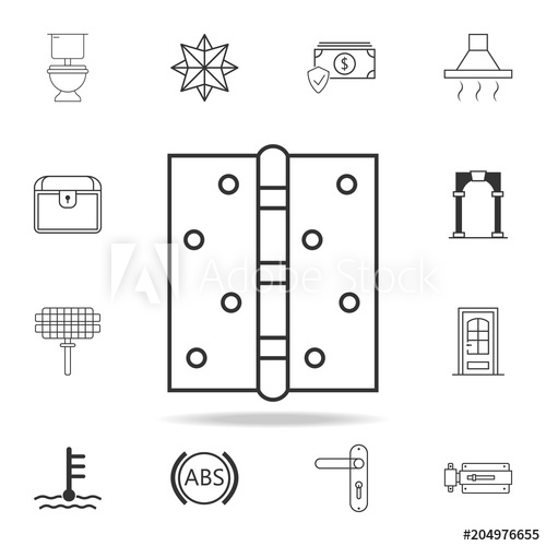 500x500 Door Hinge Icon Detailed Set Of Web Icons And Signs Premium