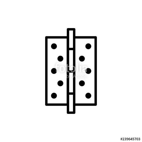 500x500 Black White Illustration Of Door Hinge Vector Line Icon