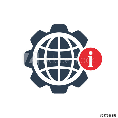 500x500 World Icon With Information Sign World Icon And About, Faq, Help