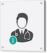 163x186 Doctor Icon With Information Sign Doctor Icon And About, Faq