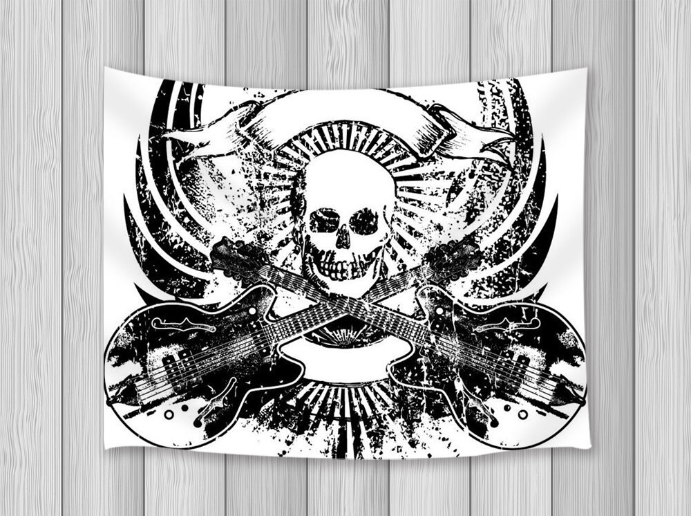 1000x746 Rustic Decor Tapestry Hip Hop Icon Guitar Tin Sign Poster Print