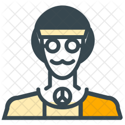 256x256 Hippie Icon Of Colored Outline Style