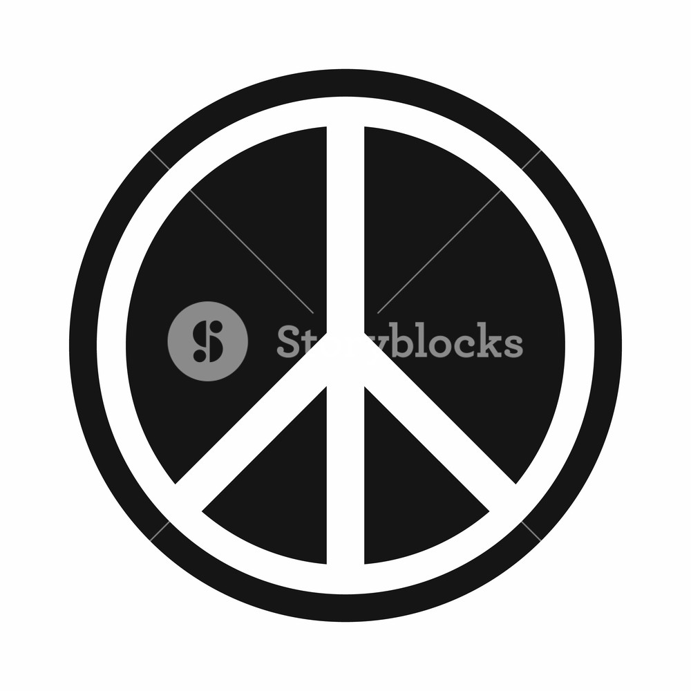 1000x1000 Sign Hippie Peace Icon In Simple Style Isolated On White