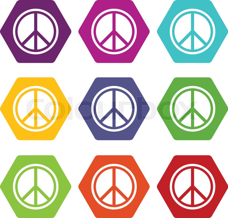 800x764 Sign Hippie Peace Icon Set Many Color Stock Vector Colourbox