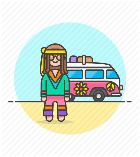 457x512 Chill, Hippie, Peace, Truck, Urban, Van, Woman Icon