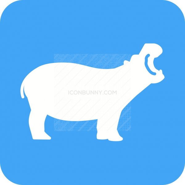 600x600 Hippo Flat Round Corner Icon