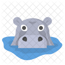 256x256 Hippo Icon Of Flat Style