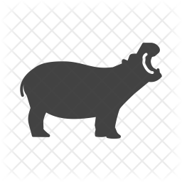256x256 Hippo Icon Of Glyph Style