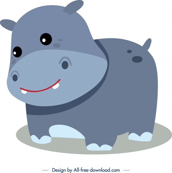 596x600 Hippo Animal Icon Cute Cartoon Character Sketch Free Vector