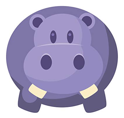 425x405 Purple Zoo Hippo Cartoon Icon Vinyl Decal Sticker