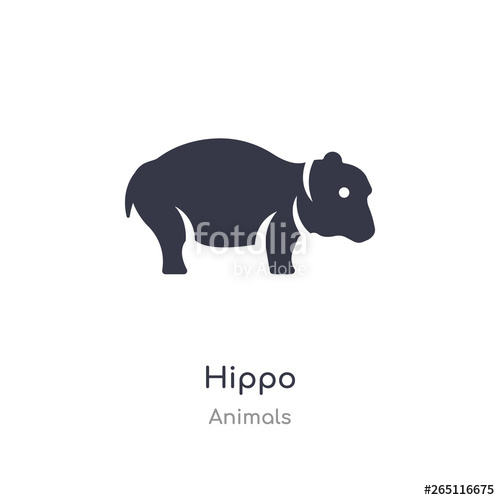 500x500 Hippo Icon Isolated Hippo Icon Vector Illustration From Animals