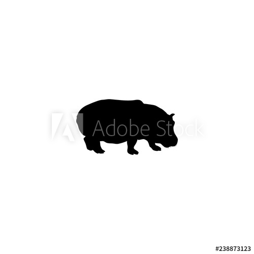 500x500 Hippo Vector Icon Hippo Sign On White Background Hippo Icon