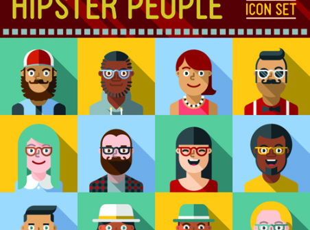 452x336 Free Flat Hipster Icon Vector Designs