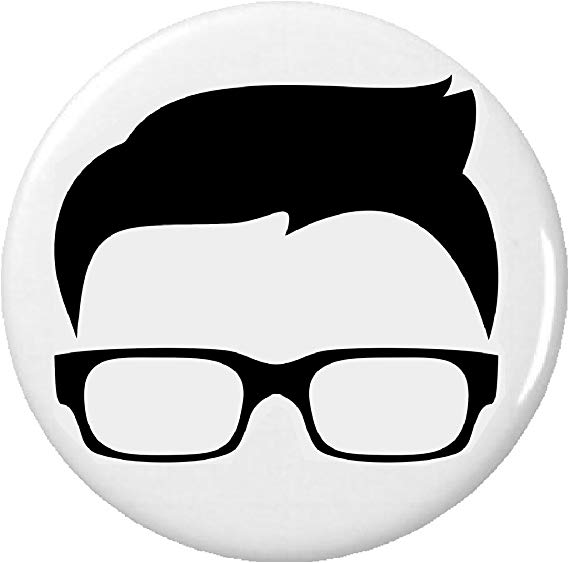 569x563 Hipster Icon Large Pinback Button Pin Hair