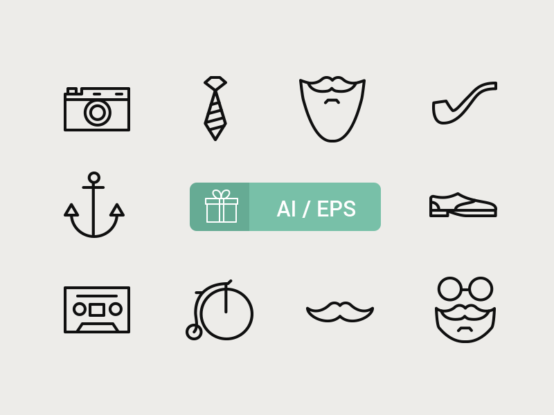 800x600 Free Hipster Icons
