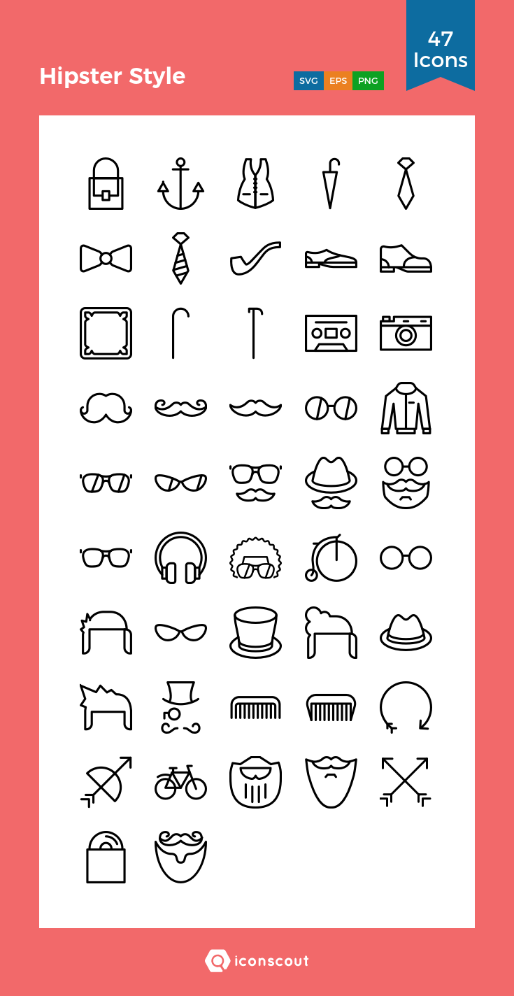 735x1424 Hipster Style Icon Pack