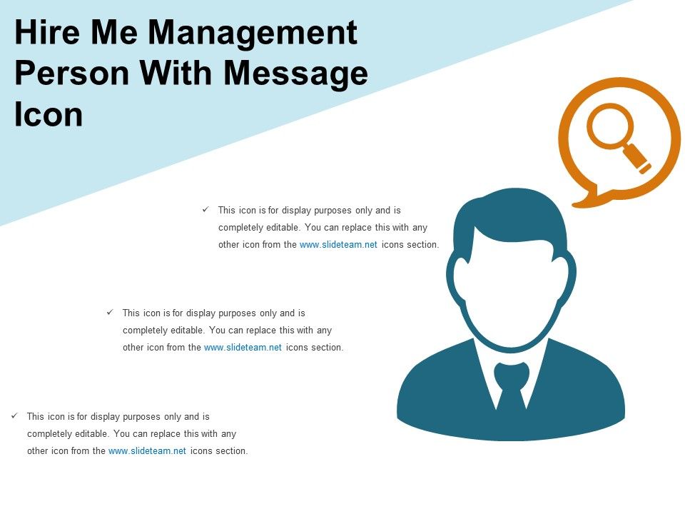 960x720 Hire Me Management Person With Message Icon Powerpoint Slide