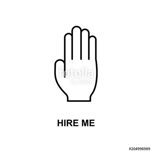 500x500 Hire Me Hand Icon Element Of Simple Web Icon With Name For Mobile