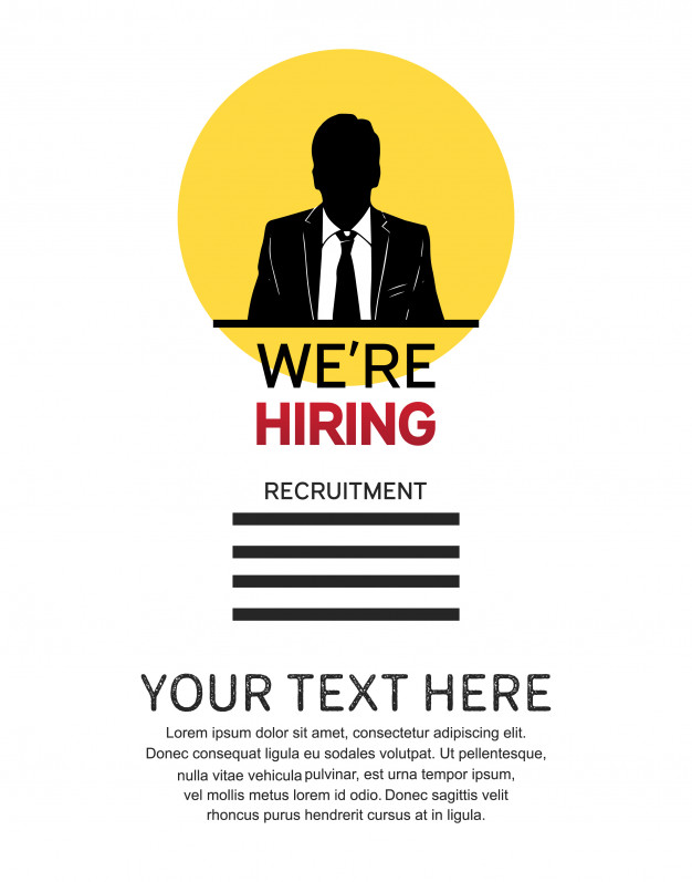626x797 We Are Hiring Job Design Poster With Man Icon Hand Drawn Vector