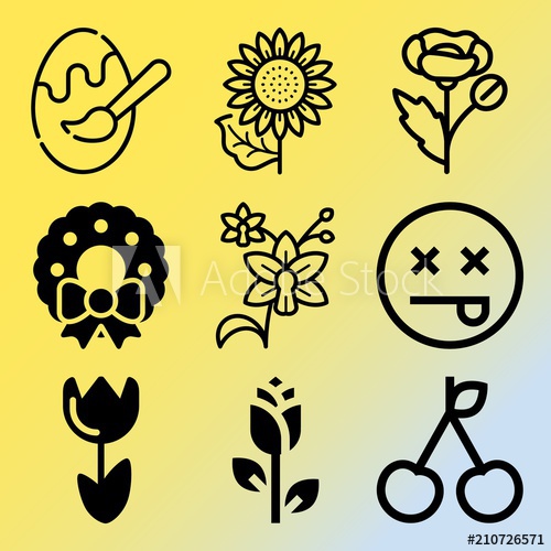 500x500 Vector Icon Set About Flowers With Icons Related To Hispanic